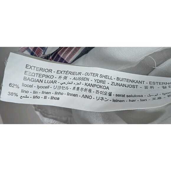 Zara White Red Blue Plaid VNeck Fit Flare Pleat Tunic Midi Dress Sz S Cottage175 - Picture 5 of 8